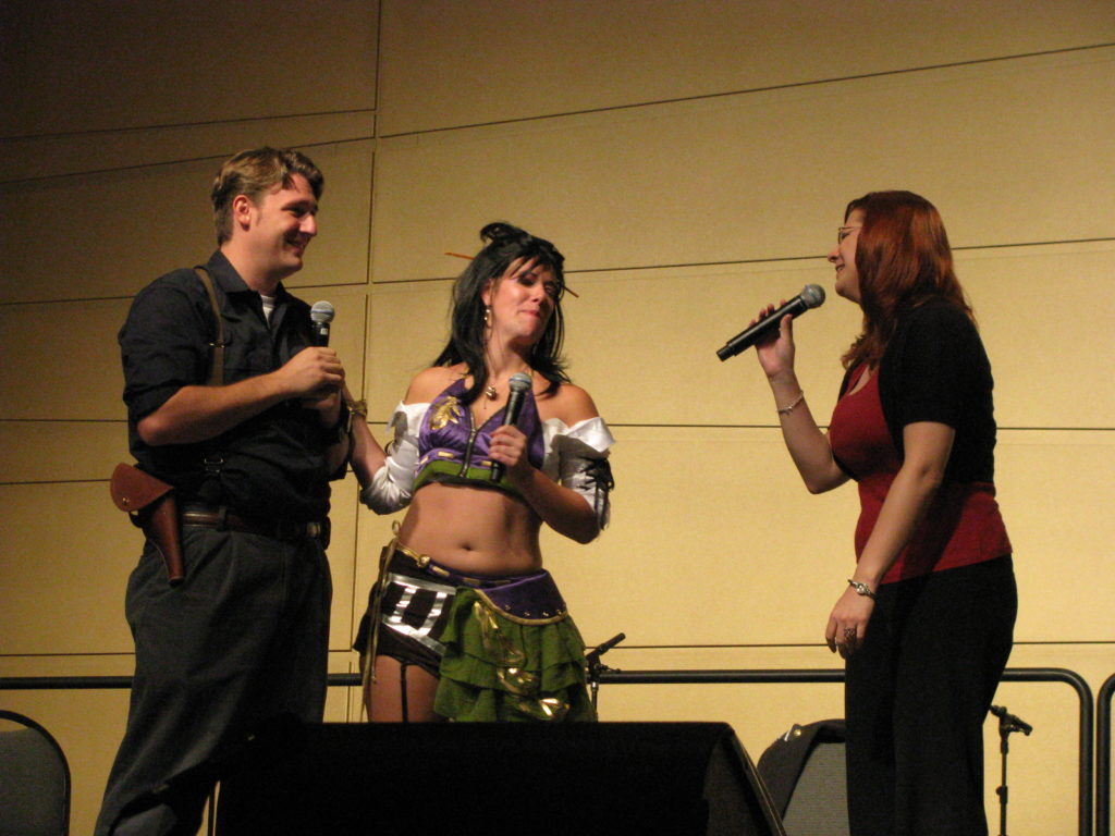 Sketch, Shiva, and Michele Knotz in Anime Unscripted at ConnectiCon 2010
